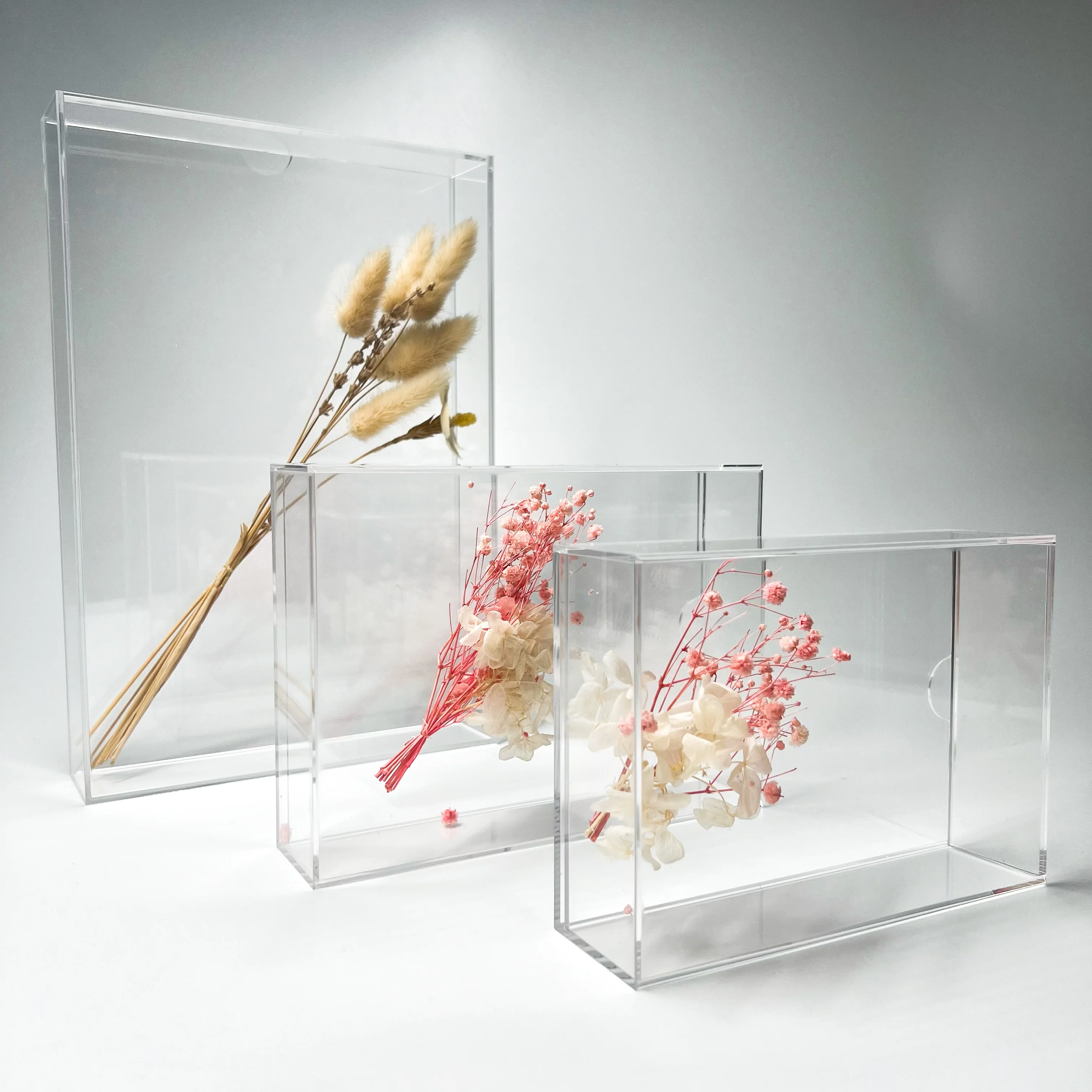 Wholesale Custom Clear Acrylic Box Frame For Home Decor Acrylic Photo Display Frame