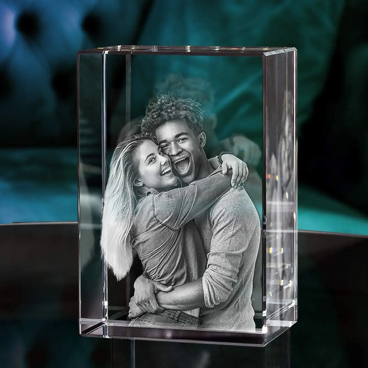 
BPT custom acrylic Laser Engraved 3D Photo Rectangle/Diamond/Heart shape, Best Mothers/fathers Day Gift, Christmas gift 