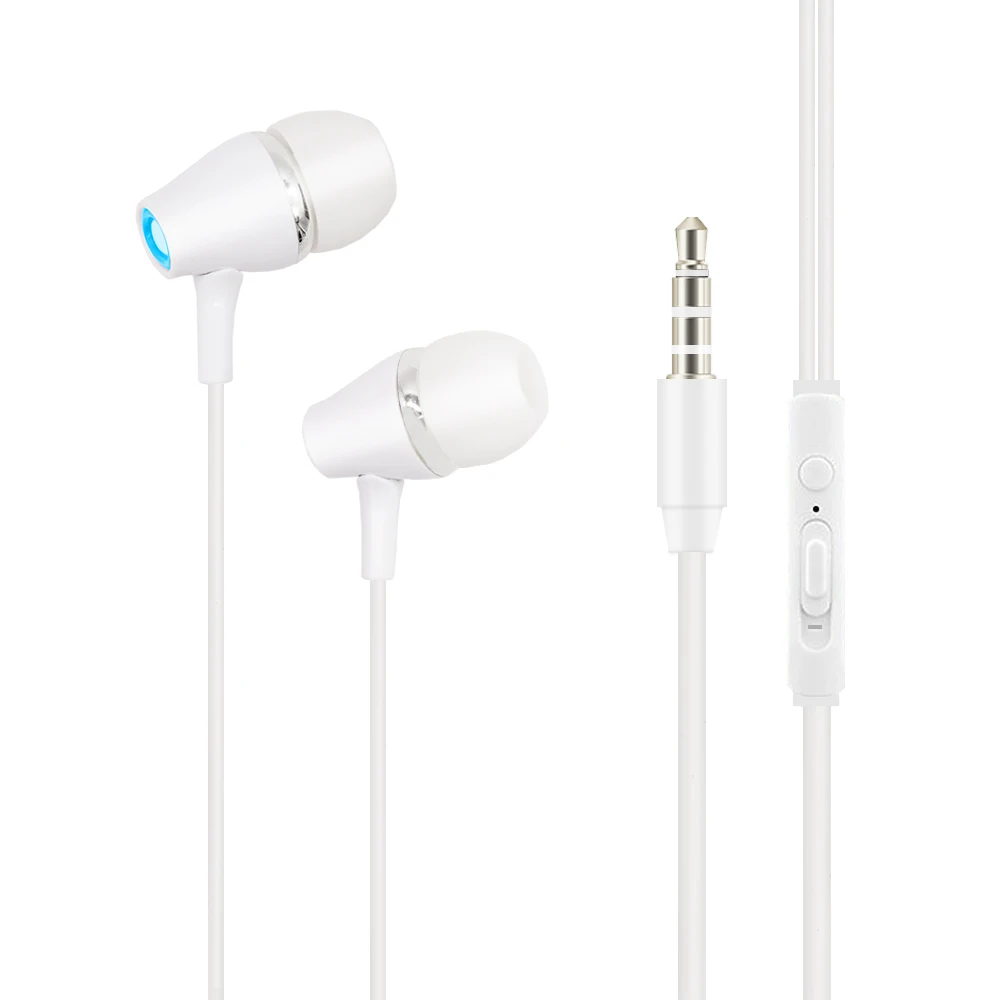  TPE вкладыши Наушники с проводом регулятор баса In-Ear 3 5 мм Проводная гарнитура наушники микрофоном Универсальный для компьютера мобильного