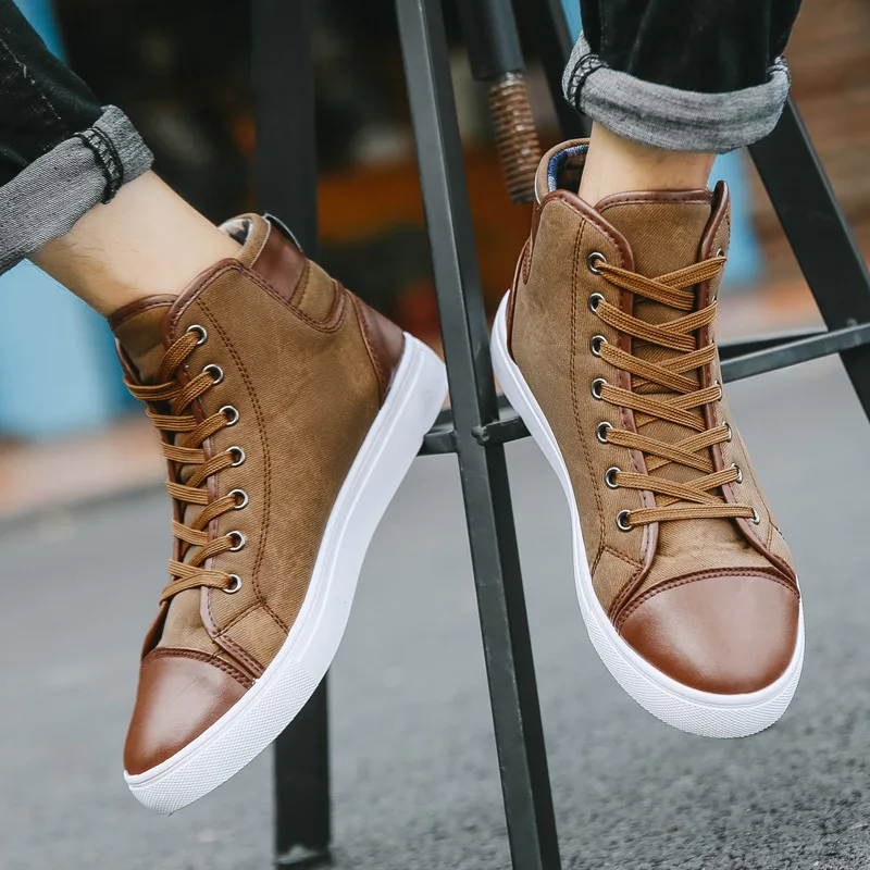 New Fashion Breathable Custom Casual High Quality Luxury Designer Campus Trainer Sneakers Men High Top Canvas Shoes