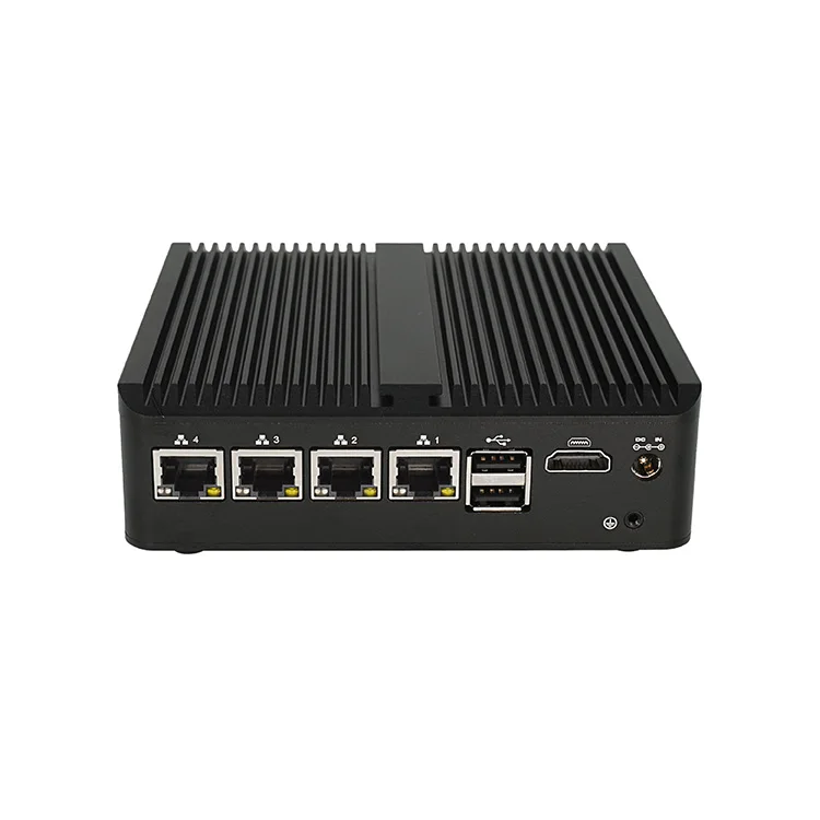 Fanless Industrial PC Firewall J4125 J6412 N100 4 Lan Dual Com Port Network Appliance X86 Pfsense Firewall Mini PC