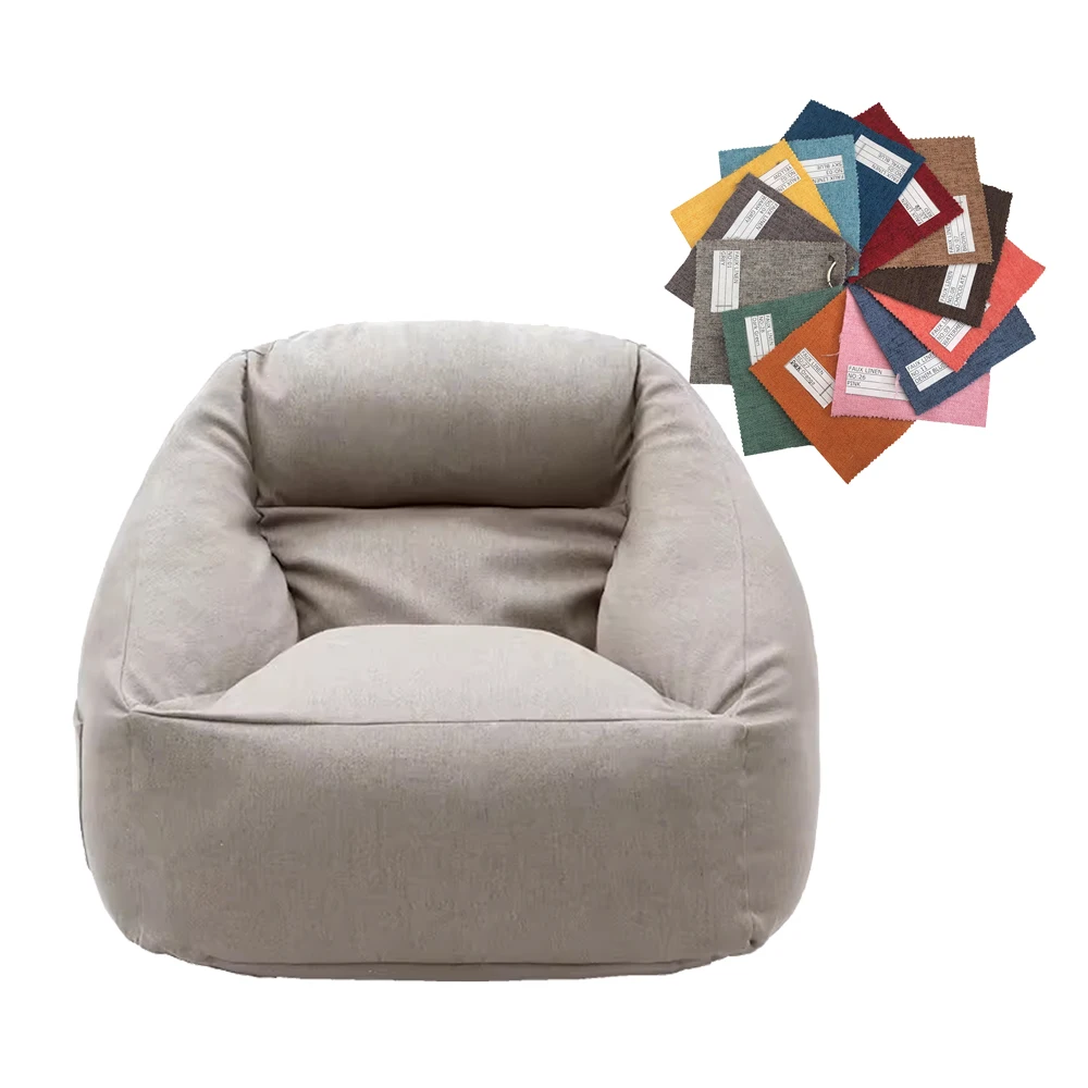 Сумка-мешок для взрослых диваны квадратной формы чехол из искусственного льна размера XXL мебель гостиной прочное кресло