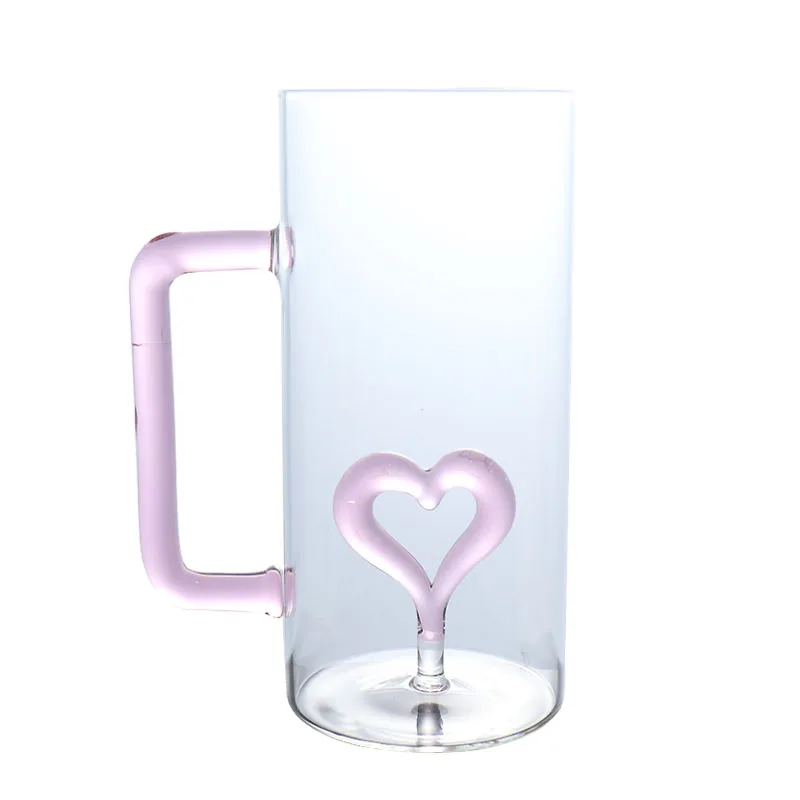 500ml Hot Water Tumbler Gift Drinkware Colorful Design Glass Mug Handmade Simple 3D Coffee Cup