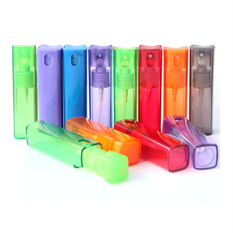 mini square perfume sprayer bottle 10ml refillable pocket portable black white green 10ml travel fine mist plastic spray bottle