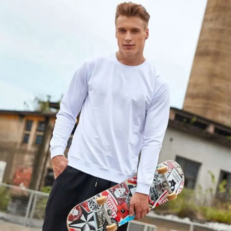 Лидер продаж 2021, мужская Толстовка без рисунка с круглым вырезом для мужчин