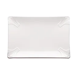 10/12/14 inch Sushi Plate Wholesale White Melamine Plates Rectangular Lily Flower Plastic Dishes
