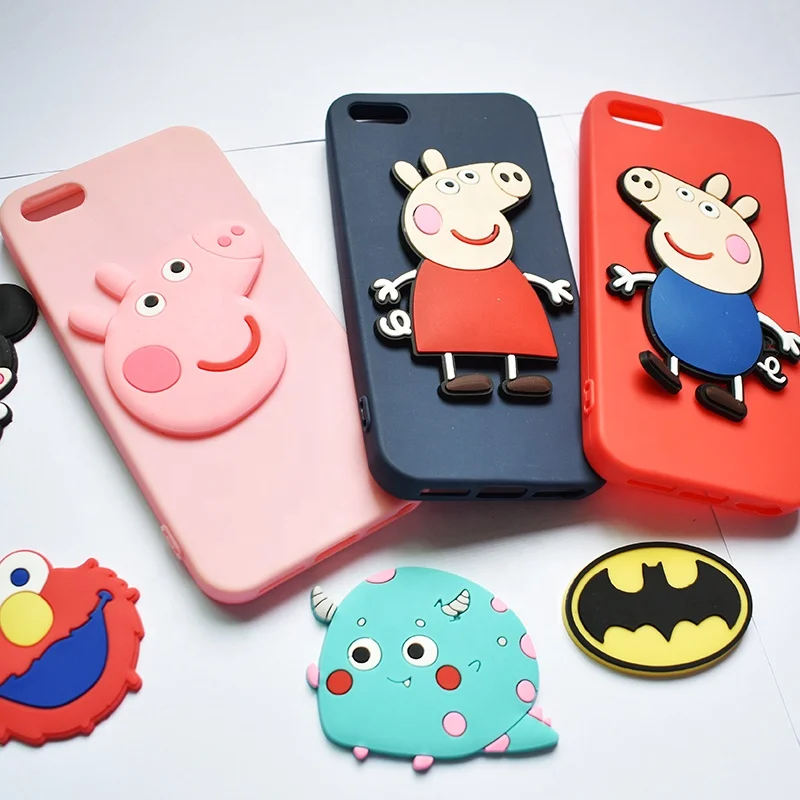 2020 cheapest price customized character pvc silicone Cartoon design  mobile cell phone holders DIY Accessories