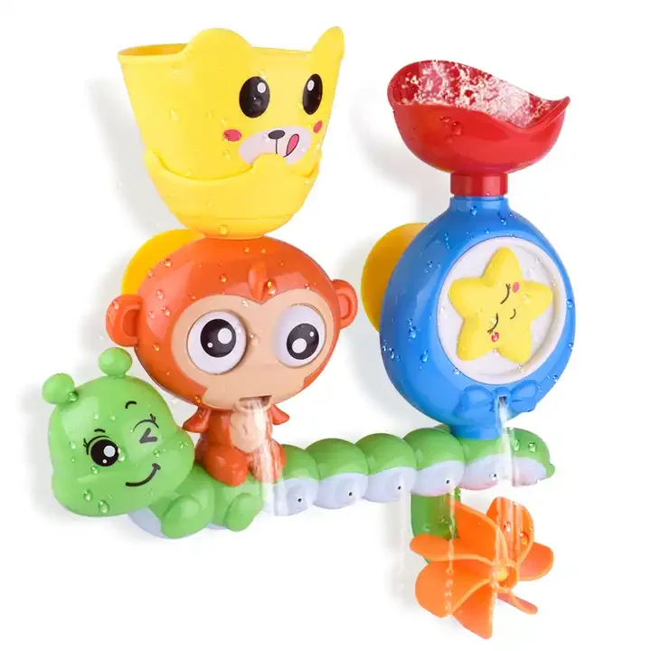 Hot Sales Lovely Monkey Turning Bathtub Sprinkler Rotating Water Baby toddler cartoon toys New Born Baby Bathing Toys