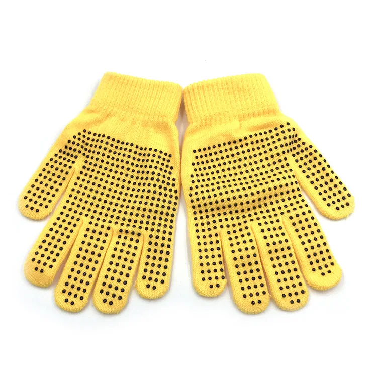 Cheap Winter Magic Knitted Anti Slip Grip Adult Working Sports Gloves with Dots Coating
