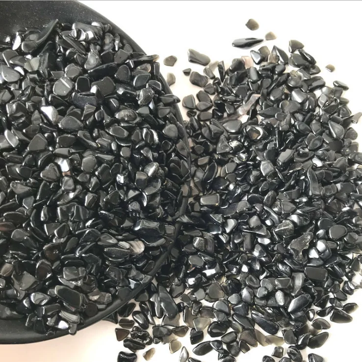 Wholesale obsidian stone price natural polished obsidian gravel obsidian tumbled stone