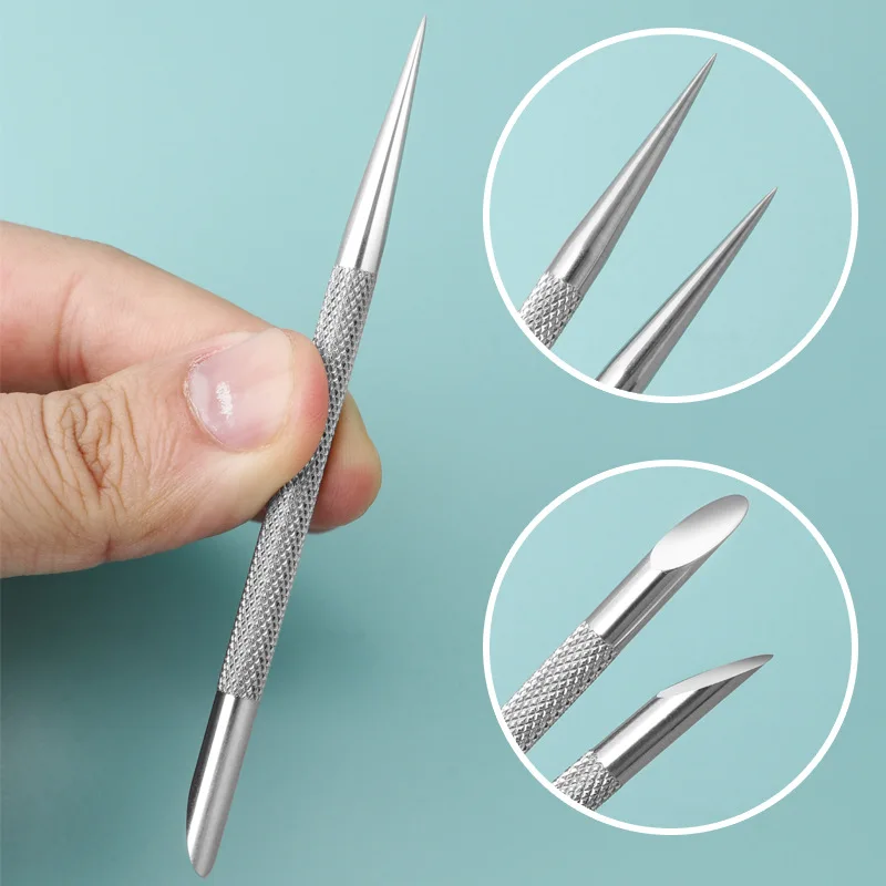 Nail Tools Salon Supplies Stainless Steel Cusp Pusher Repeatable Metal Cuticle Stick For Stick Decoration And Remover Dead Skin