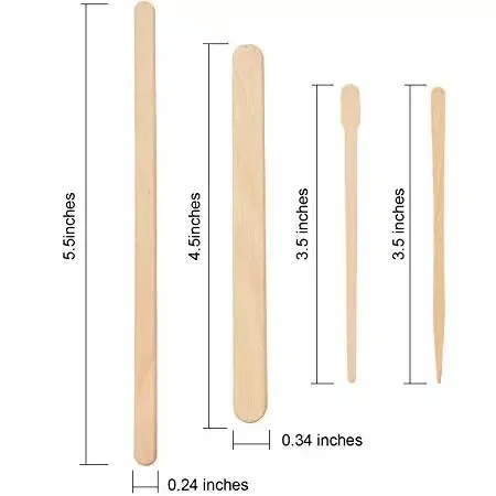 Biodegradable Wood Facial Waxing Sticks Cosmetic Beauty Salon Wax Applicator Spatulas