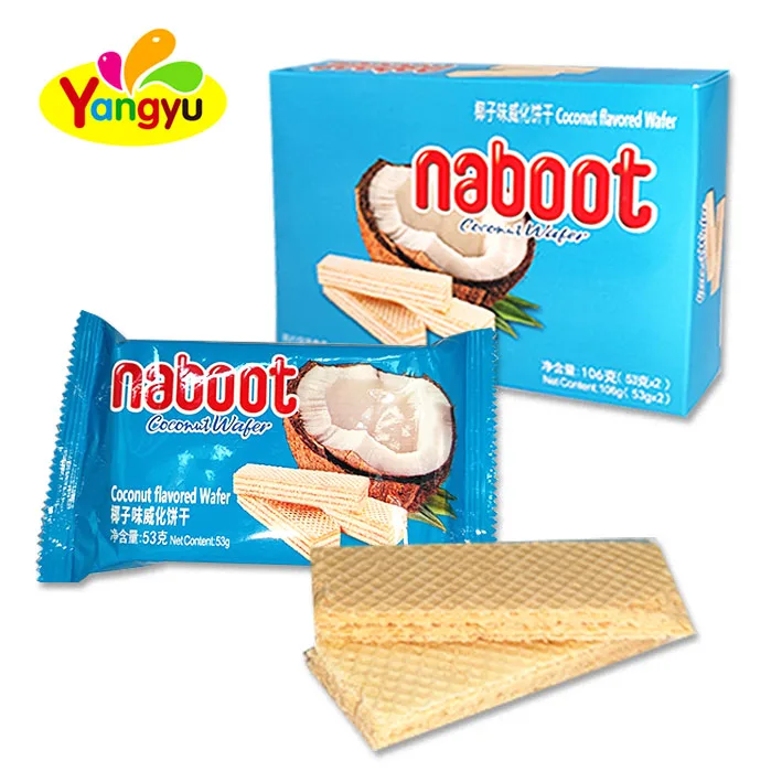 Manufacturer Customizes  Wafers Crispy Biscuit Coconut Flavor Wafer Stick Biscuit