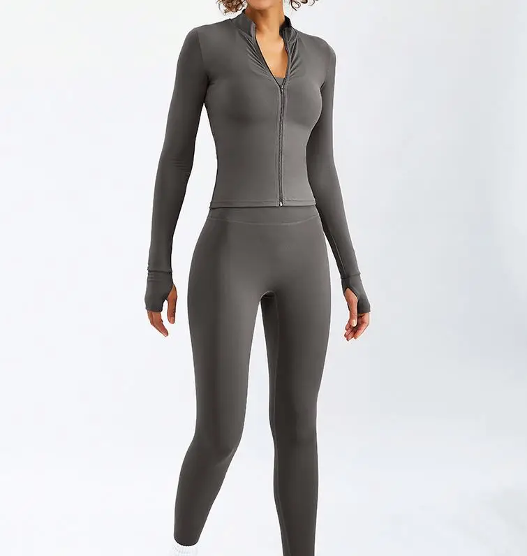 WQ120 Autumn and winter yoga wear women long sleeve gym training running breathable fitness clothes