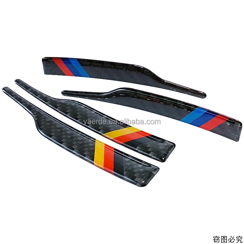 tricolor German flag colors Solid color carbon fiber Car carbon fiber mirror anti-collision scrape strip Car Stickers For BMW