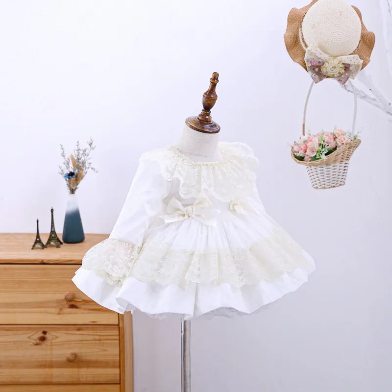 
Girls dress Lolita Spanish princess dress white lace butterfly dress 