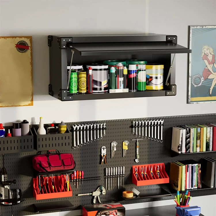 JH-Mech Metal Storage Cabinet Heavy Duty Black Lateral Office Furniture Cabinet Wall Mount Steel Cabinet