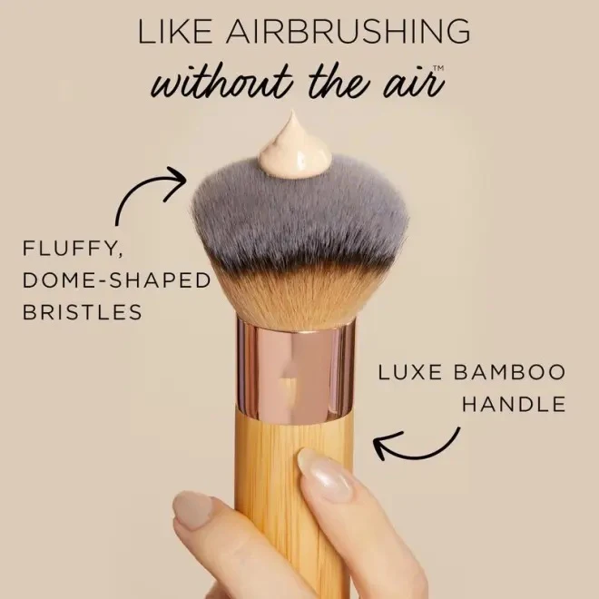 The Buffer Airbrush Finish Bamboo Foundation Makeup Brush Dense Synthetic Hair Flawlessly Beauty Cosmetic Brush Tool