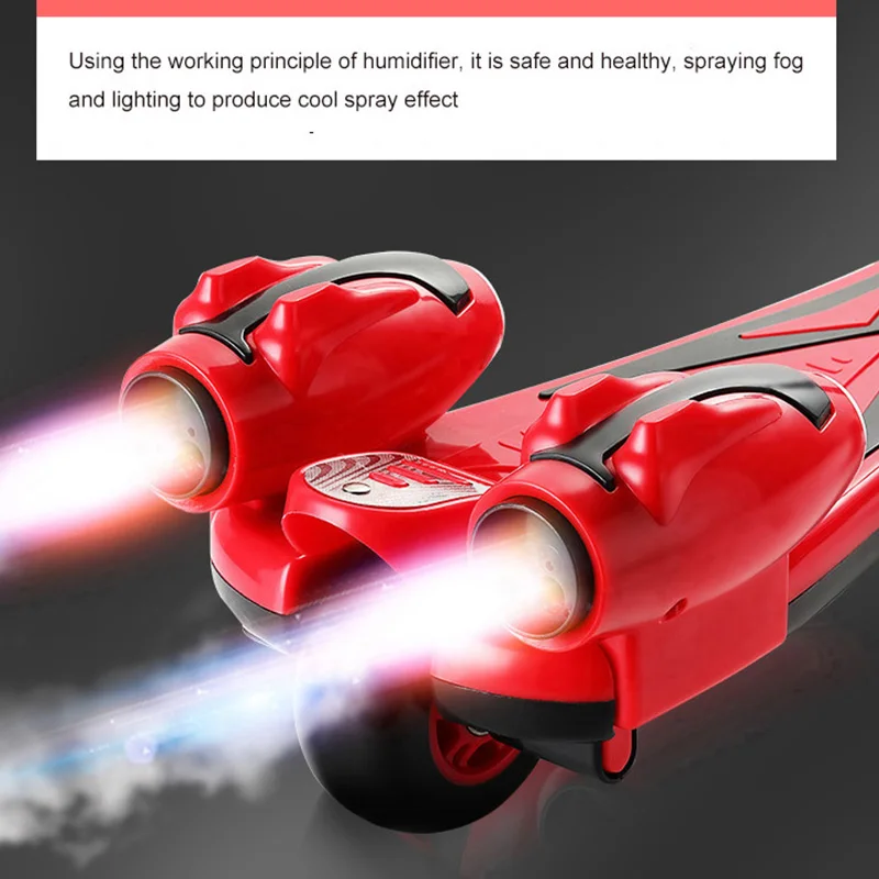 2023 New toy spray folding PU light kids scooter 3 wheel children scooter for kids children kick scooters for christmas gift