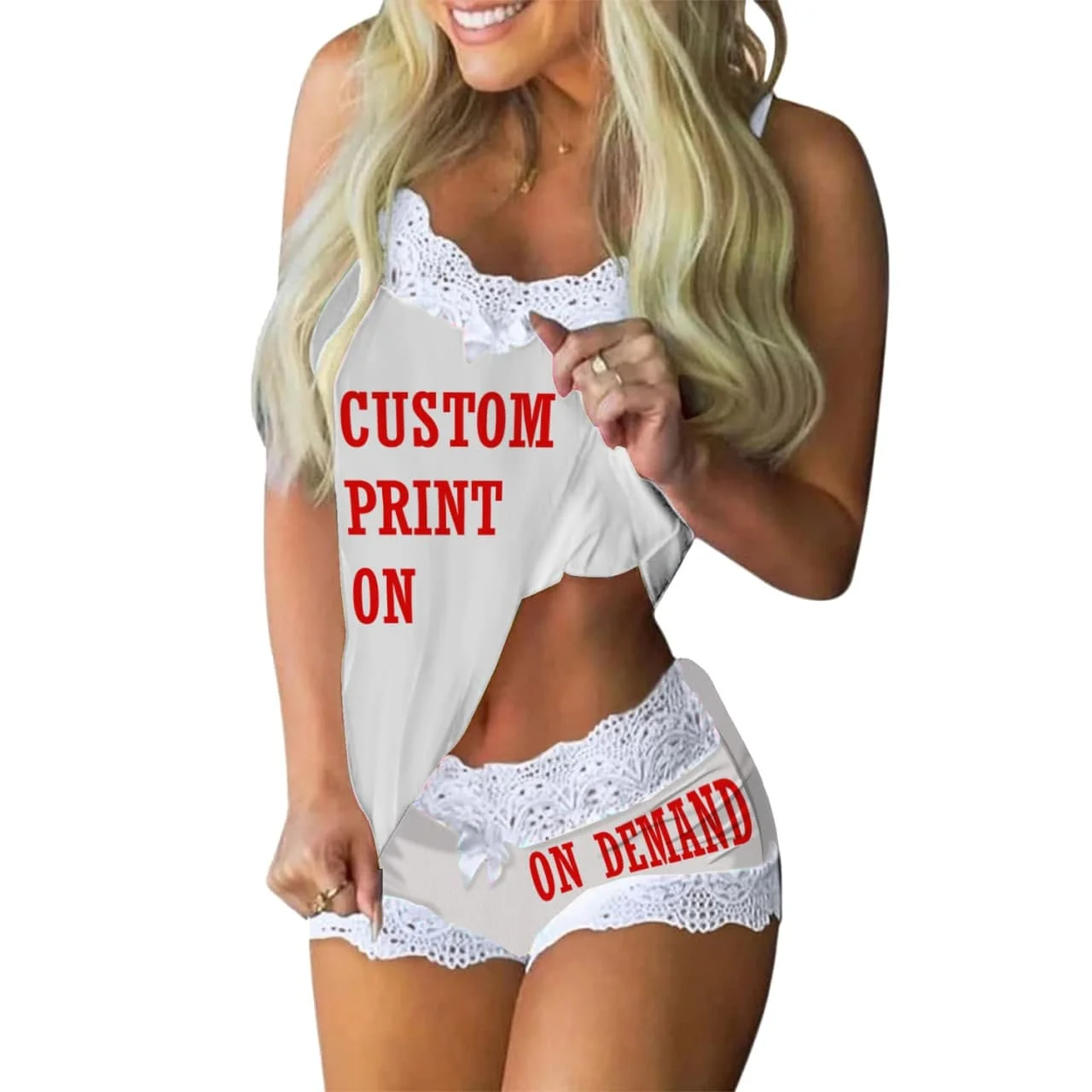 2021 High Quality Customized Ladies Sling Pajamas Make Your Own Design Logo Wholesale Cheap Ladies Sexy Sling Night Suit