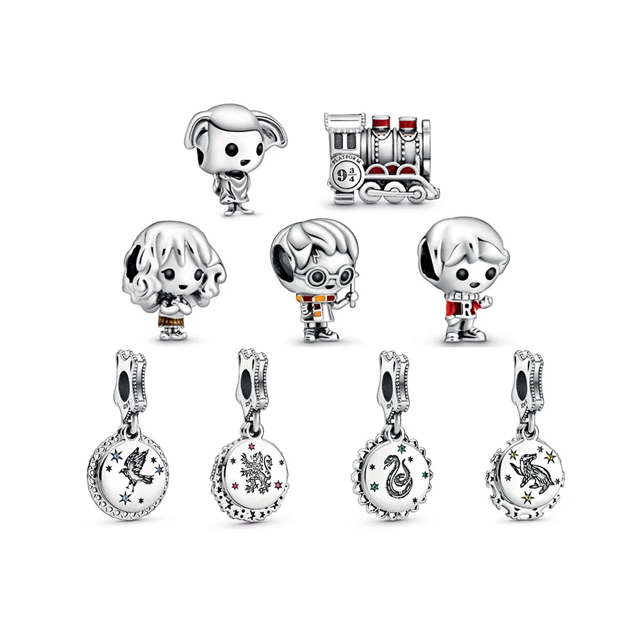 New Cartoon 925 Sterling Silver Beads Four Great Beasts String Pendant Diy Harry Po tter Charms Jewelry For Making Bracelets