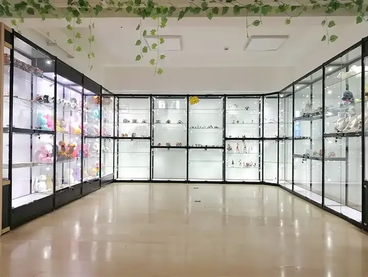 Luxury Multi-layer Aluminium Glass Display Cabinet Showcases Modern Alloy Glass Display Showcase