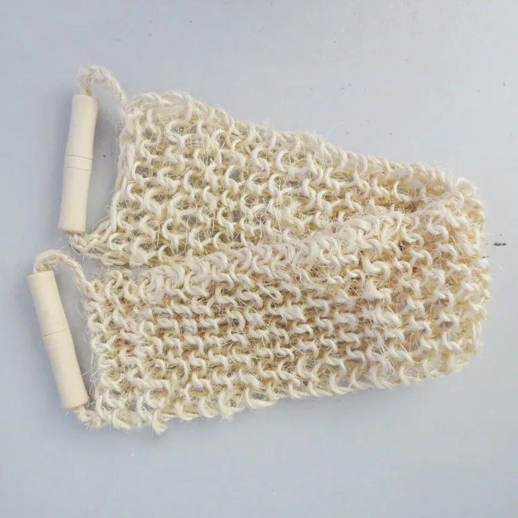 Exfoliating dead skin shower towel Skin Care bath towel Scrubber Sisal Hemp Strap Wooden Handle