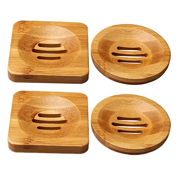 Custom LOGO Portable Wooden Natural Soap Dishes Tray Holder Storage Soap Rack Plate Box Container for Bath Shower Bathroom