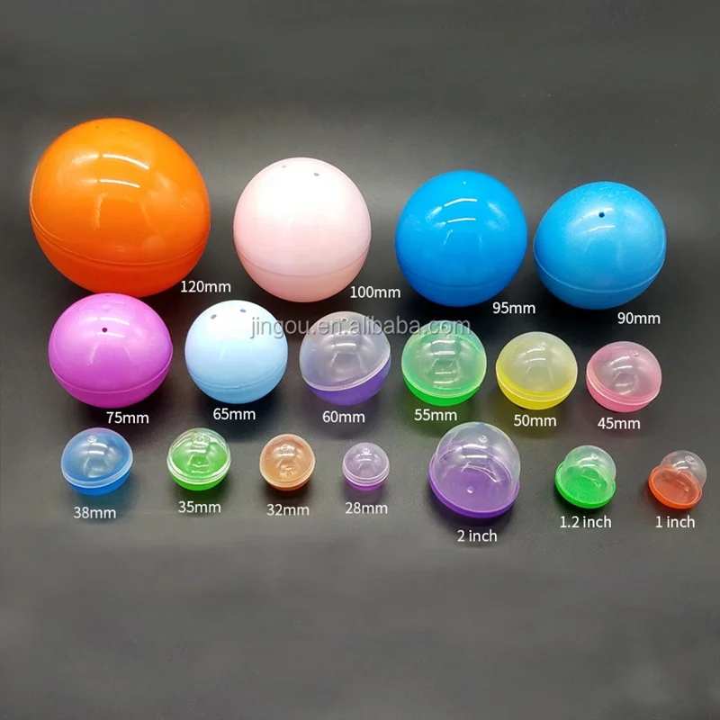 2 Inch 28mm 32mm 35mm 38mm 45mm 50mm 55mm 60mm 65mm 75mm 90mm 95mm 100mm Bulk Gashapon  Round Ball Empty Toy Capsule