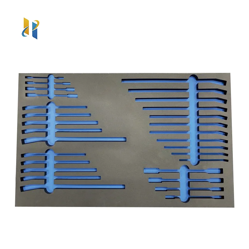 HYH Factory Custom Storage Black Cut Packaging Inlay EPE EVA Shadow Foam Tool Box Insert for Packaging Shapes Trays