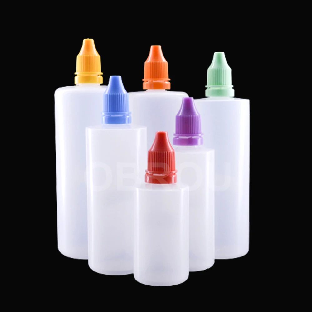 Large LDPE oil dropper bottles 200ml 180ml 120ml 100ml 60ml 50ml 30ml plastic dropper bottle with tamperproof cap