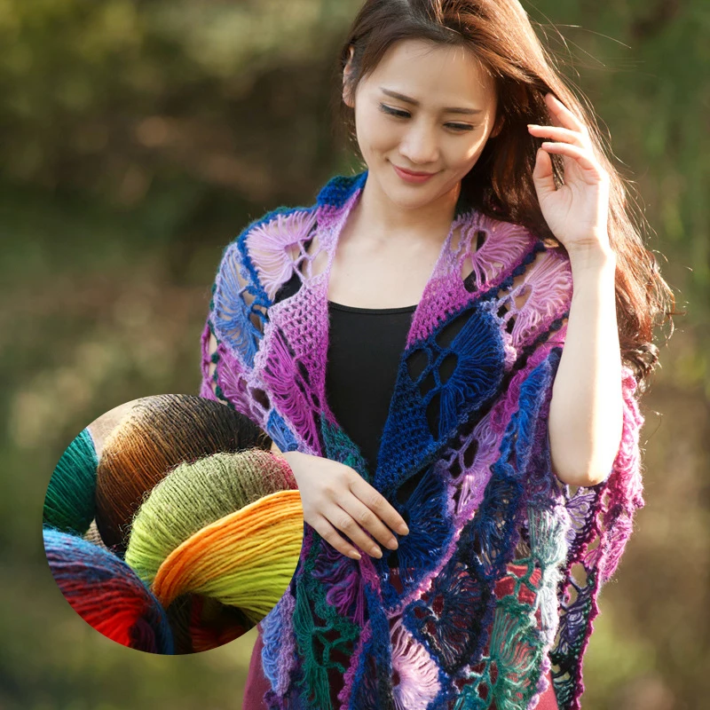 ZENGLONG 100% wool yarn 2mm 1ply 50g dyed crochet hand knitting yarns wholesale 8 colors knitted