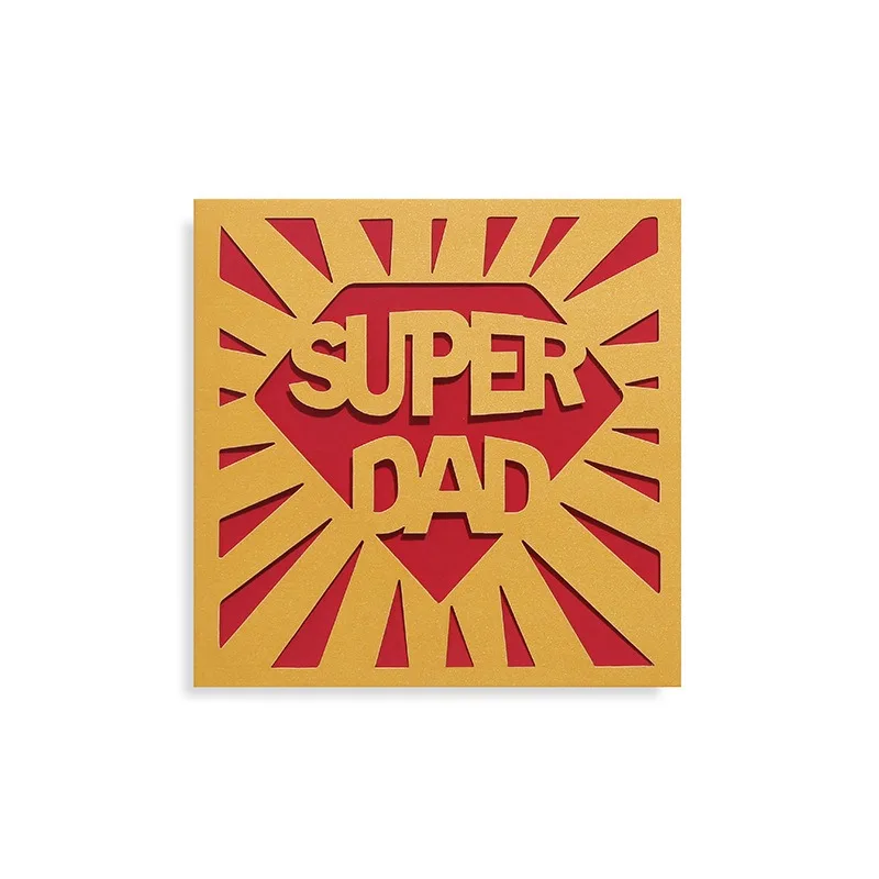 Wholesale Gold paper Hollowing out Fathers day Love Gifts Greeting Cards with envelope