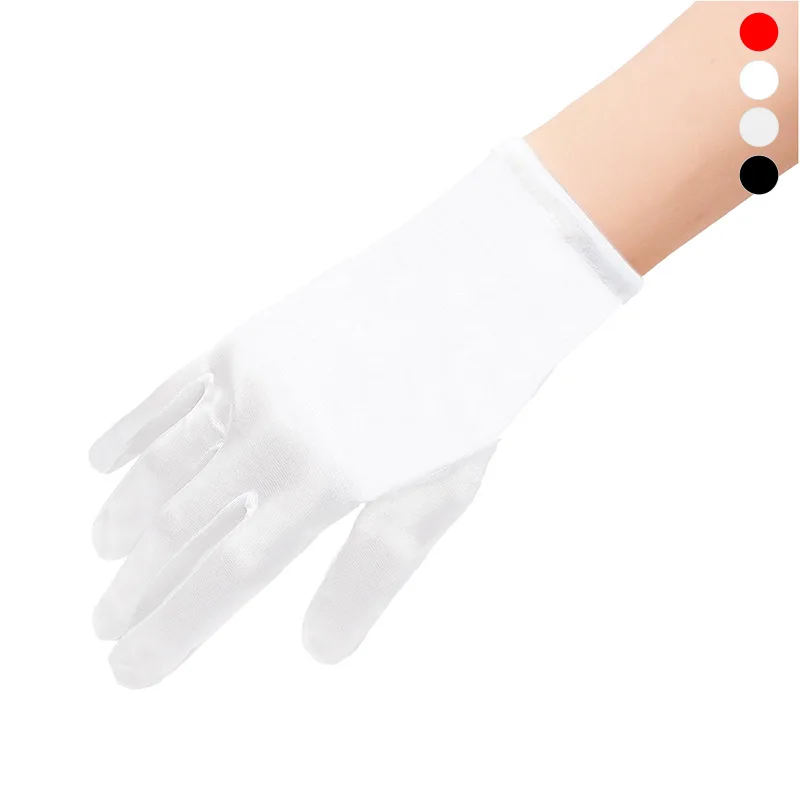 Bridal Wedding Gloves Short Satin White Oversleeves Satin Studio Wedding Photography Red Dress and Cheongsam Gloves