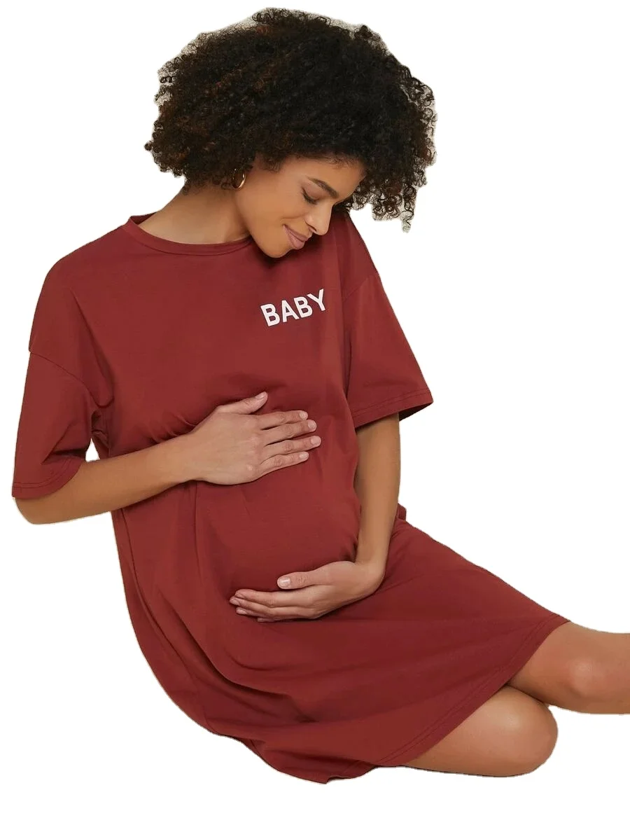 Fashion design BASICS Maternity Letter Graphic Tee Dress maternity clothes clothing
