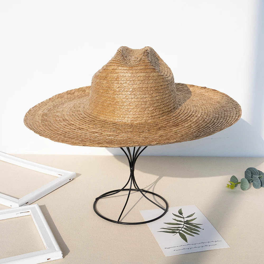 Shinehats Fashion Vintage Cowboy Chapeau Femme Custom Women Beach Designer Sombreros Sun Summer Wide Brim Panama Straw Hats