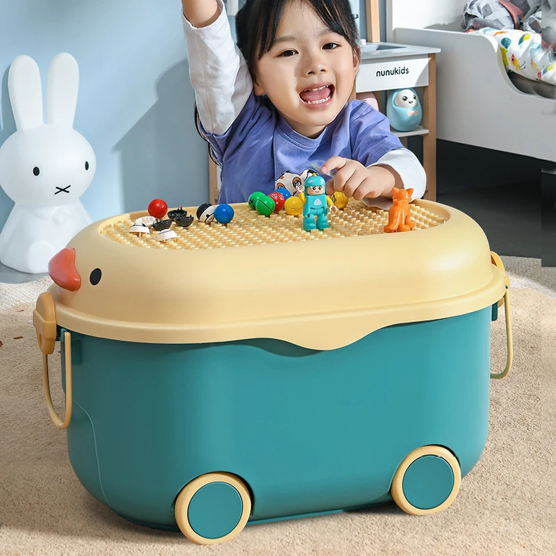 OEM Customized Cartoon Appearance Lovely Duck storage Box Large size Kid toys organizer Bin Used for children to form habit