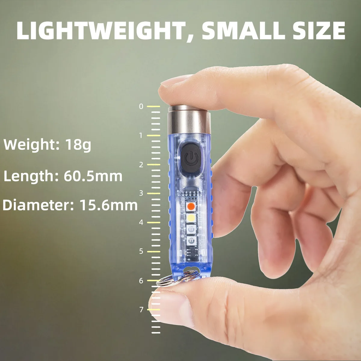 New LED strong light small flashlight side light red blue purple light USB rechargeable mini fluorescent keychain flashlight
