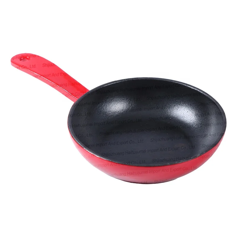 Wholesale Round Small Enamel Cast Iron Cookware Egg Frying Pan Nonstick Griddle Plate