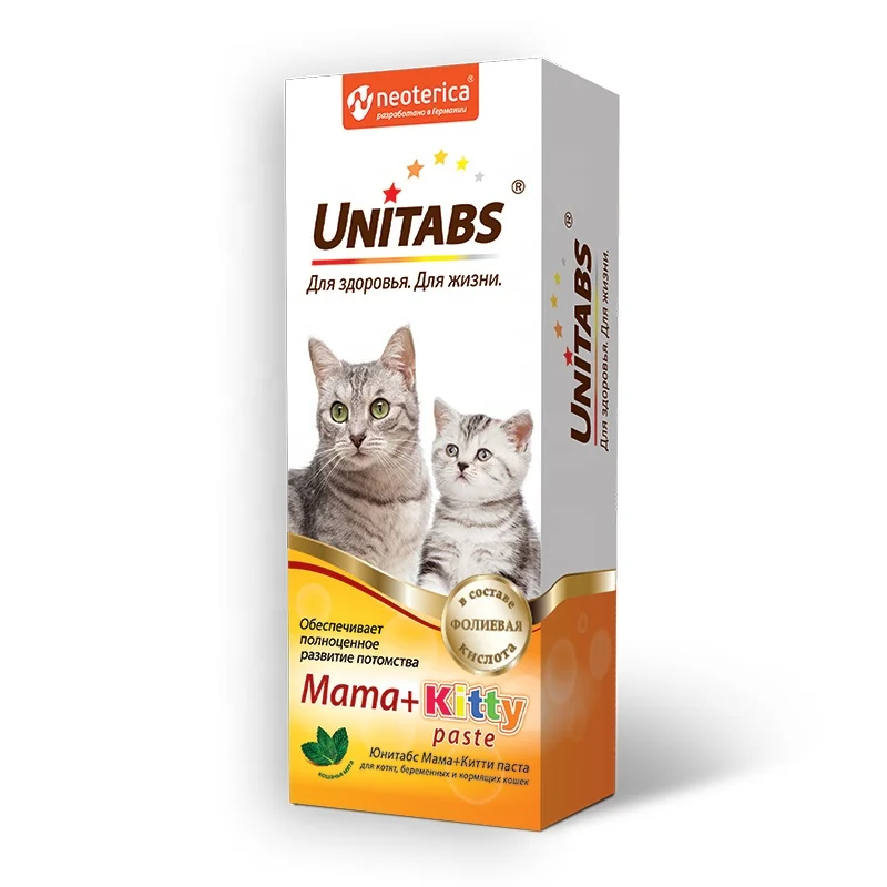 UNITABS Mama+Kitty paste for kittens pregnant cats mineral and vitamins food supplement delicious pasta with catnip