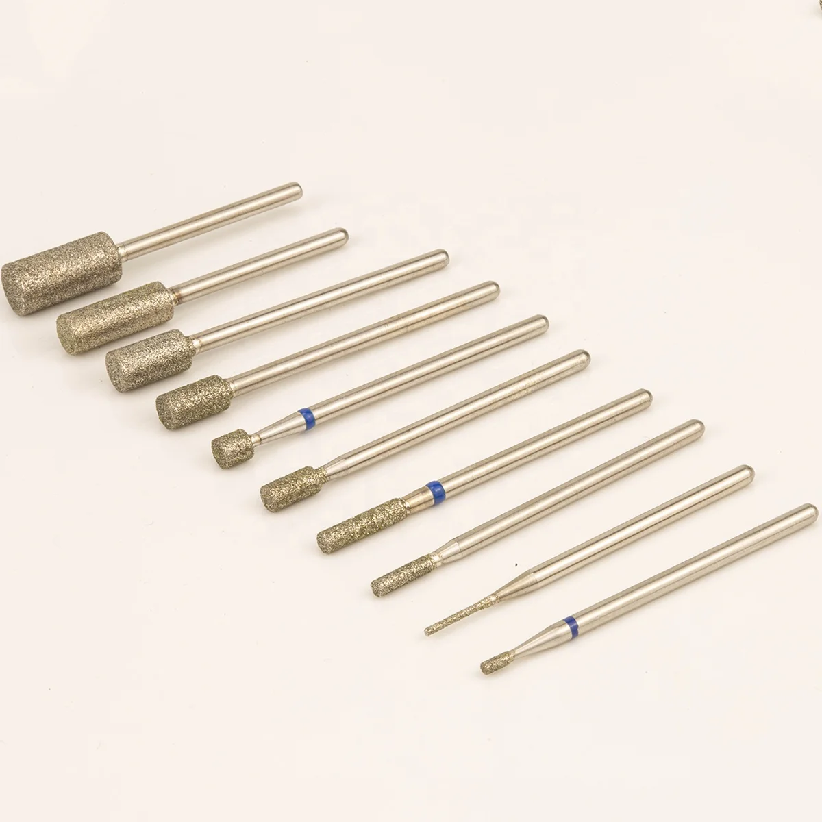 Wholesale Rotary Burrs Grinding Head Tips Electric Filling  Barrel Manicure Clean Diamond Cuticle Nail Drill Bits Russian
