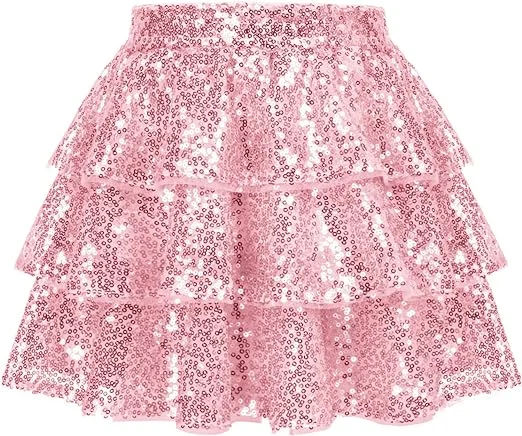 Wholesale Customization pure color sparkle sequined girls wearing skirts with no underwear
