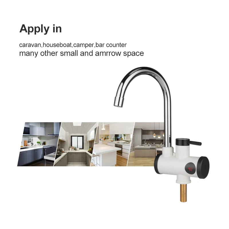 Single Handle Electric Faucet with Instant LED Display Nice Price Deck Mounted Valve for Kitchen and Bathroom Side Spray Type
