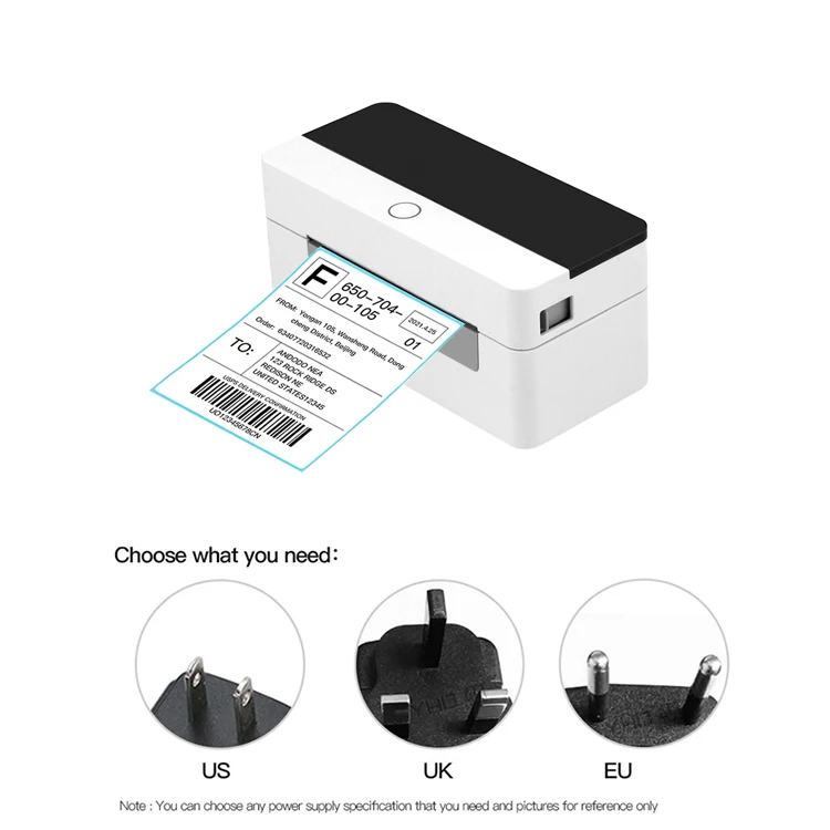 OWNFOLK Thermal Printing Barcode Portable thermal printer for 4X6 Printers to Stickers Bar Code Mini Label Printer