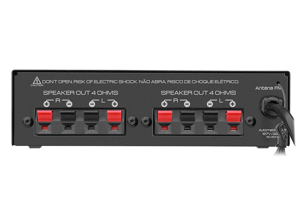 High Quality Set Top Box Taramps Receiver Multi Channel (4x20 Watts 4 ohms) Black Smart 80 Watts RMS