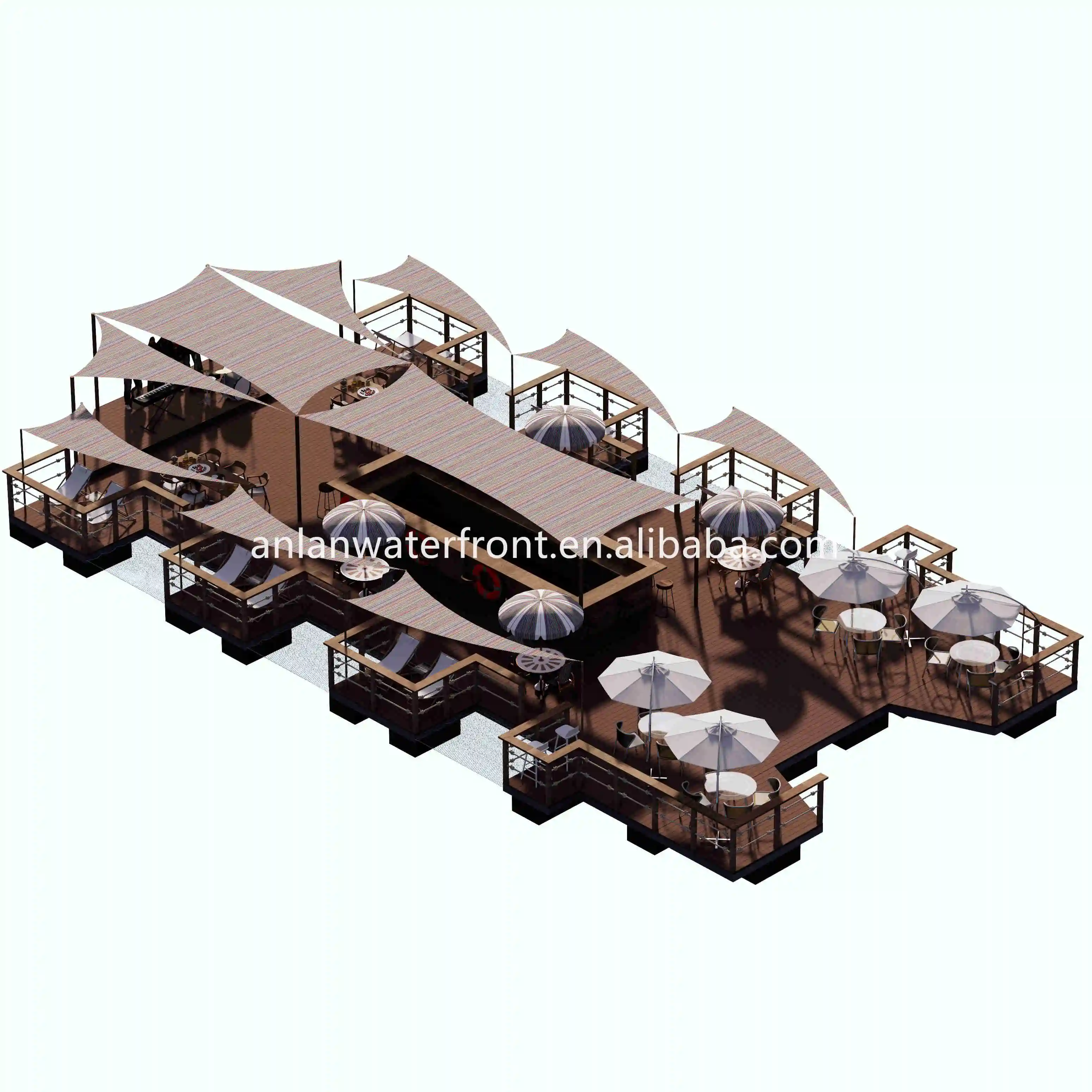 Manufacturer Supply Floating Bar Swimming Pools Swimming Outdoor Party boat