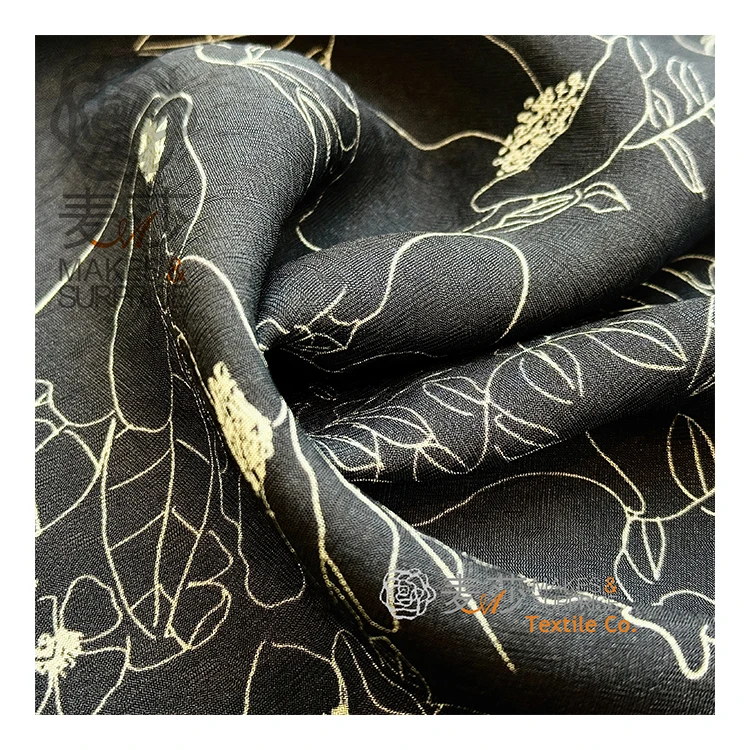 Custom Printing Floral Viscose Printed Fabrics 100 Viscose Printed Fabric For Dresses Shirt Necktie Factory Price