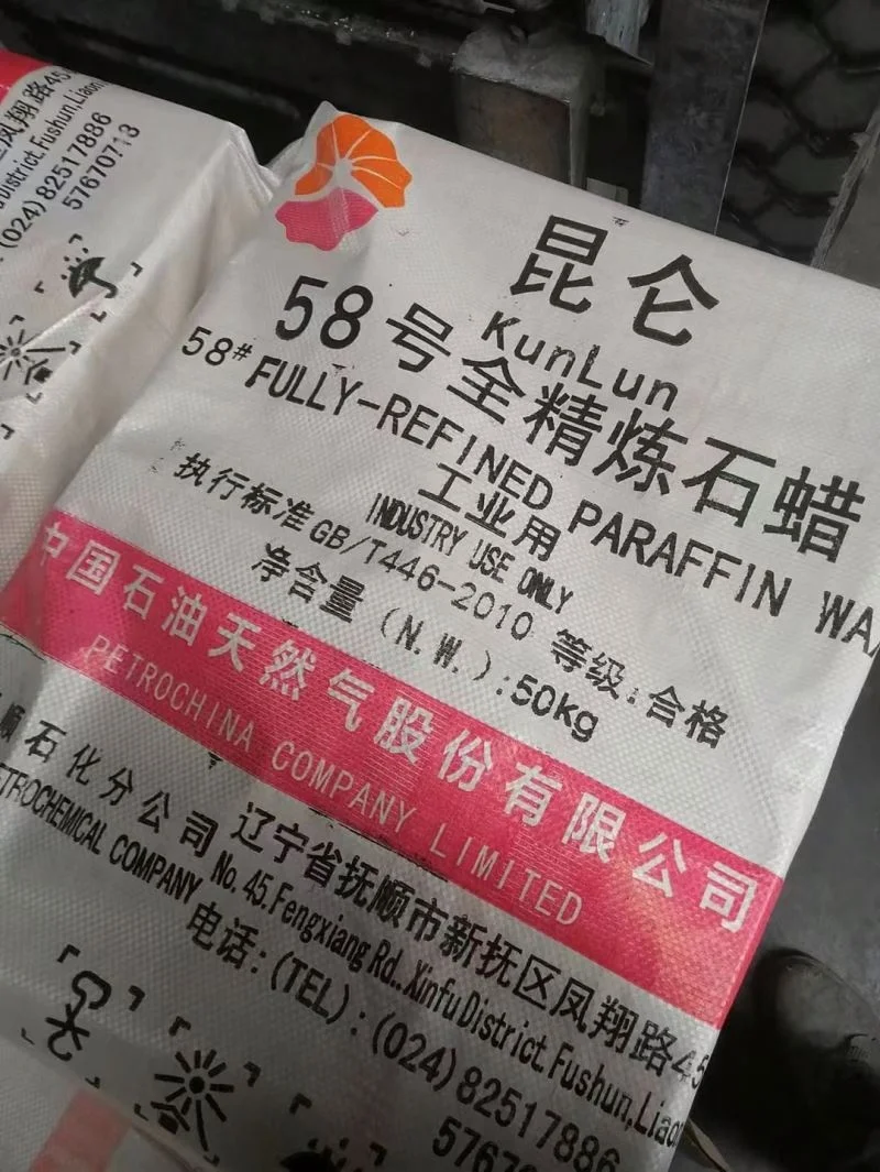 Good  quality paraffin wax China 58/60 64/66 25 Kg Kunlun Paraffin Fully Refined Paraffin Wax Price for sale