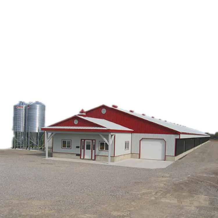 Новый дизайн легкая стальная конструкция птицеферма домик для курицы