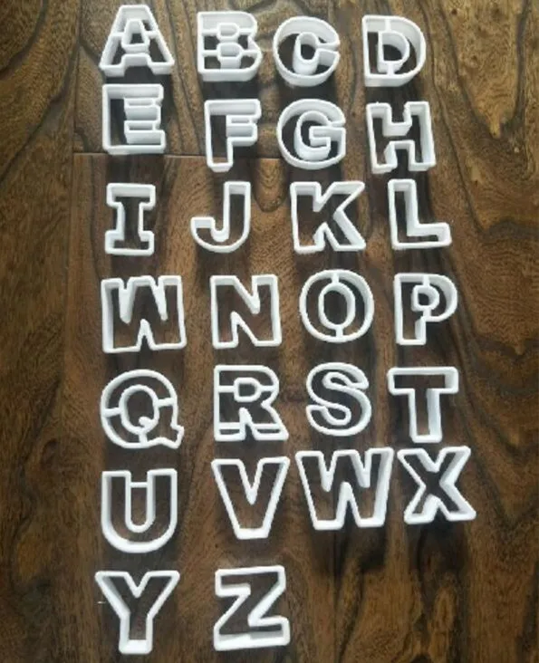 26 letters mould plastic food grade easy clean birthday cake decorating molds for bakeware